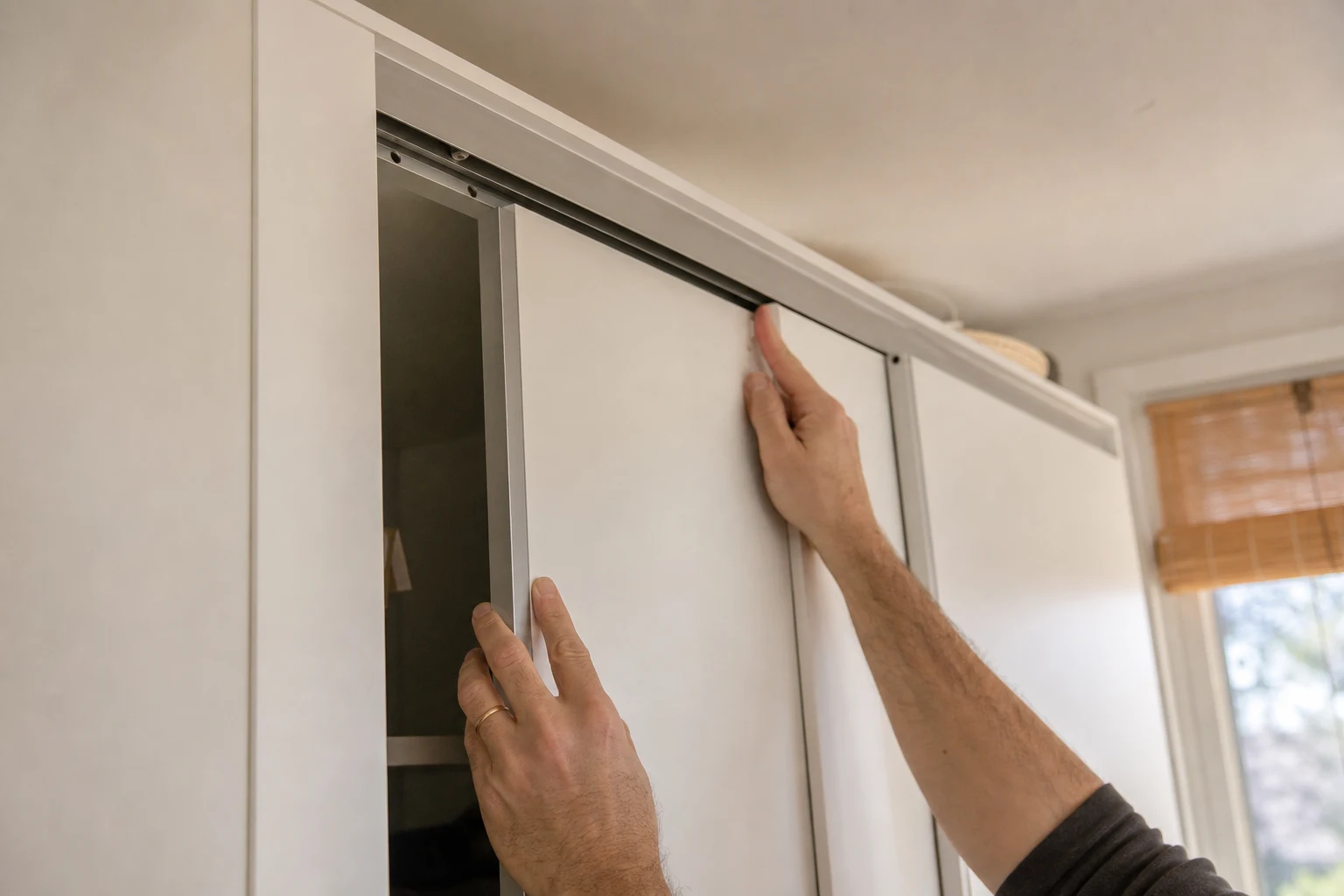 Deuren en schuifrails worden gecontroleerd op vrije beweging en gelijke naden